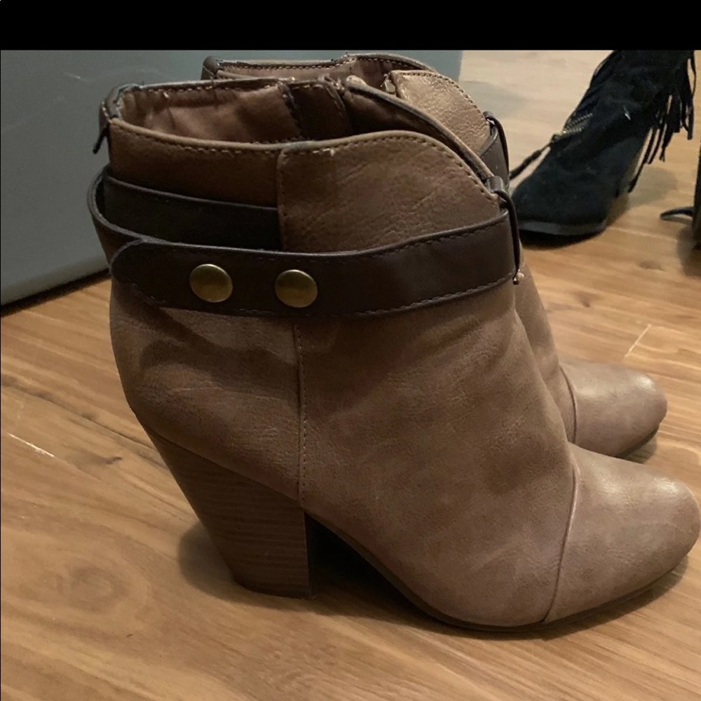 Brown ankle booties